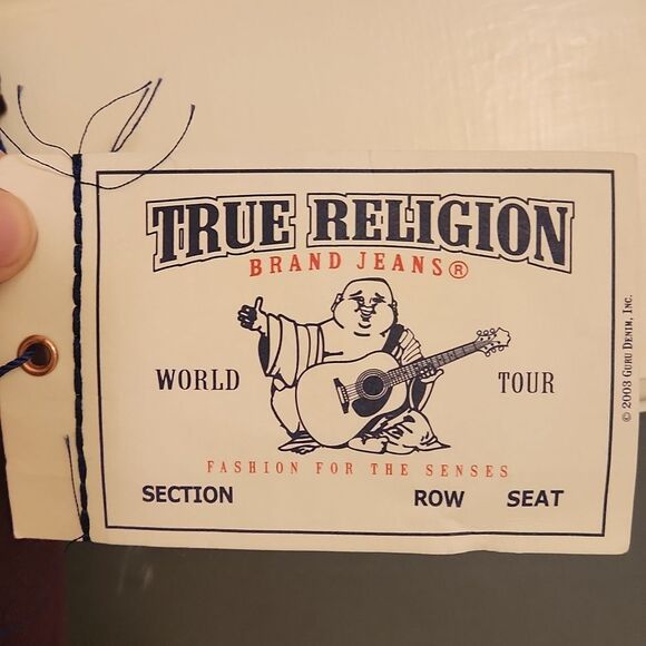 True Religion World Tour Leggings w/ Pocket Flaps in Grape Size 33 US 16 NWT - Picture 6 of 12